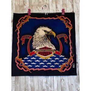Vintage Harley-Davidson Eagle Bandana 1987 50% Cotton 50% Poly 22"x22" USA Made